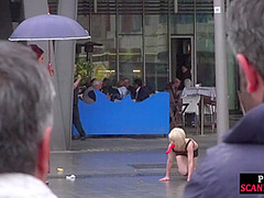 Sub Latina outdoor whipped in public by her kinky domina