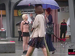 Sub Latina outdoor whipped in public by her kinky domina