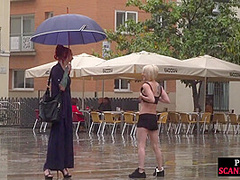 Sub Latina outdoor whipped in public by her kinky domina