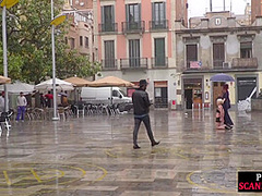 Sub Latina outdoor whipped in public by her kinky domina