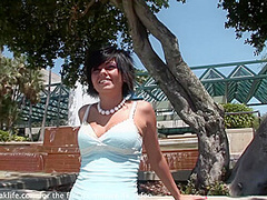 Risky Public Masturbation Hot Big Boobed Model