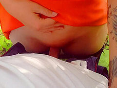 Stepbrother And Stepsister Help Each Other To Cum On Pantyhose Outdoor