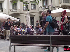 Blindfolded Latina babe serves as BDSM presentation