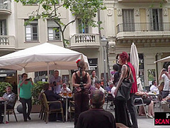 Blindfolded Latina babe serves as BDSM presentation