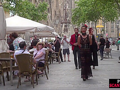 Blindfolded Latina babe serves as BDSM presentation