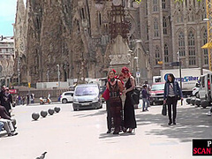 Blindfolded Latina babe serves as BDSM presentation