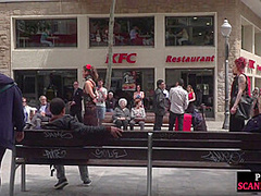 Blindfolded Latina babe serves as BDSM presentation