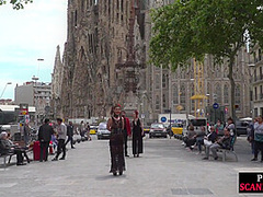 Blindfolded Latina babe serves as BDSM presentation