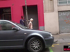 Latin teen public fucked in group before naked outdoor walk