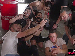 Sub teen Latina public fucked and pussywhipped in group