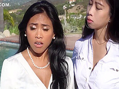 Ember Snow And Jade Kush - Big Ass Teen Asians Are Fucking Their Customer By The Pool 11 Min