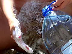 Why Wash Your Hairy Pussy In Nature? A Nudist Milf In A Public Park Washes Her Overgrown Cunt. Exhibitionism Outdoors. Amateur Fetish With Peeping And Close-up. 11 Min