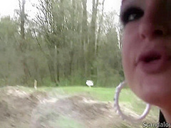 Hot Babe rubbing a cock while the guy driving caught on tape