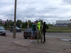 Day In The City In Spandex - Watch4Fetish