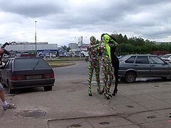 Day In The City In Spandex - Watch4Fetish