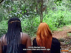 Ebony Party Queens Outdoor Lesbian Makeout In African M