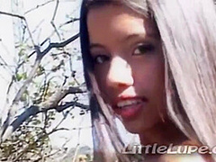 Little Lupe masturbates outdoors