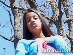 Little Lupe masturbates outdoors