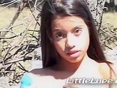 Little Lupe masturbates outdoors