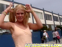 Little Summer solo teen masturbates