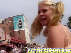 Little Summer solo teen masturbates