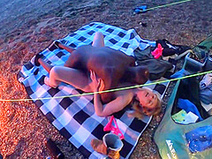Young Blond Hotwife Fucks Her Bbc Bull While On Holiday Camping With Husband