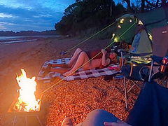 Young Blond Hotwife Fucks Her Bbc Bull While On Holiday Camping With Husband