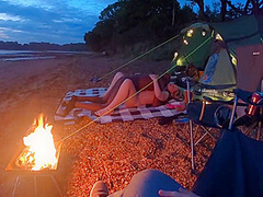 Young Blond Hotwife Fucks Her Bbc Bull While On Holiday Camping With Husband