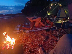 Young Blond Hotwife Fucks Her Bbc Bull While On Holiday Camping With Husband