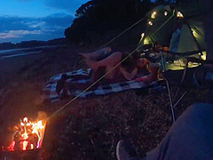 Young Blond Hotwife Fucks Her Bbc Bull While On Holiday Camping With Husband