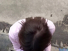 Tattooed POV babe gets fucked in public 4 cash after casting