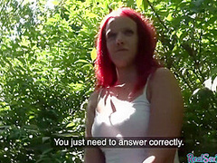 Bigass redhead teen POV public fucked outdoor 4 money