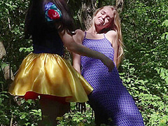 Sexy Blonde And Brunette Lesbians From