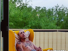 Tattooed Jock Masturbates Solo - Ari Nucci