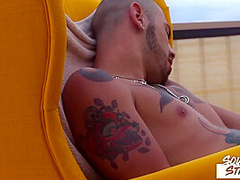 Tattooed Jock Masturbates Solo - Ari Nucci