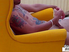 Tattooed Jock Masturbates Solo - Ari Nucci