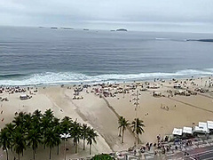 Hot Blonde Amateur Anal Creampie On Balcony Beach View