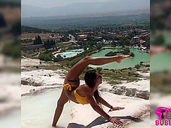 Cute Girl In Bikini Stretching During Vacation - Watch4Fetish