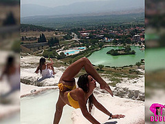 Cute Girl In Bikini Stretching During Vacation - Watch4Fetish