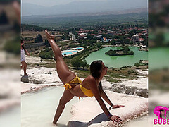 Cute Girl In Bikini Stretching During Vacation - Watch4Fetish