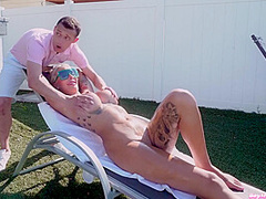 Blondie Bombshell And Johnny Love - Gorgeous Lonely Blonde European Milf Fucks The Pool Guy