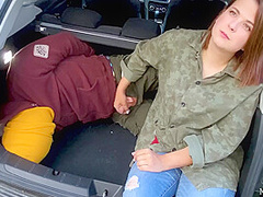 I Bondage The Guy Threw Him Into The Trunk And Handjob Him