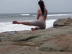 Yoga Babe On The Beach 7 Min