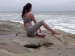 Yoga Babe On The Beach 7 Min