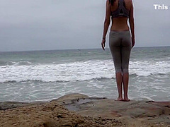 Yoga Babe On The Beach 7 Min