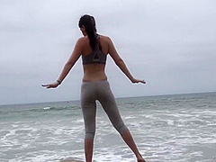 Yoga Babe On The Beach 7 Min