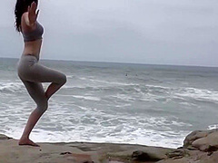 Yoga Babe On The Beach 7 Min
