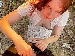 She Made Me Blowjob After Risky Exposing Near Railway