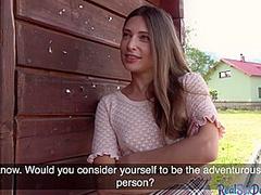 Reality BJ mediumboobs babe public POV fucked by BWC