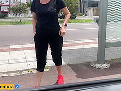 Public Handjob Near The Bus Stop - Flash Dick